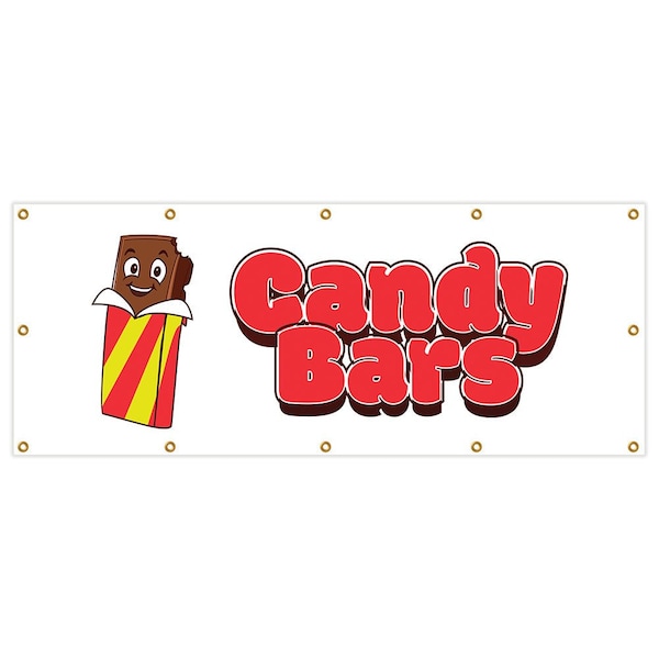 Candy Bars Banner Heavy Duty 13 Oz Vinyl with Grommets Single Sided